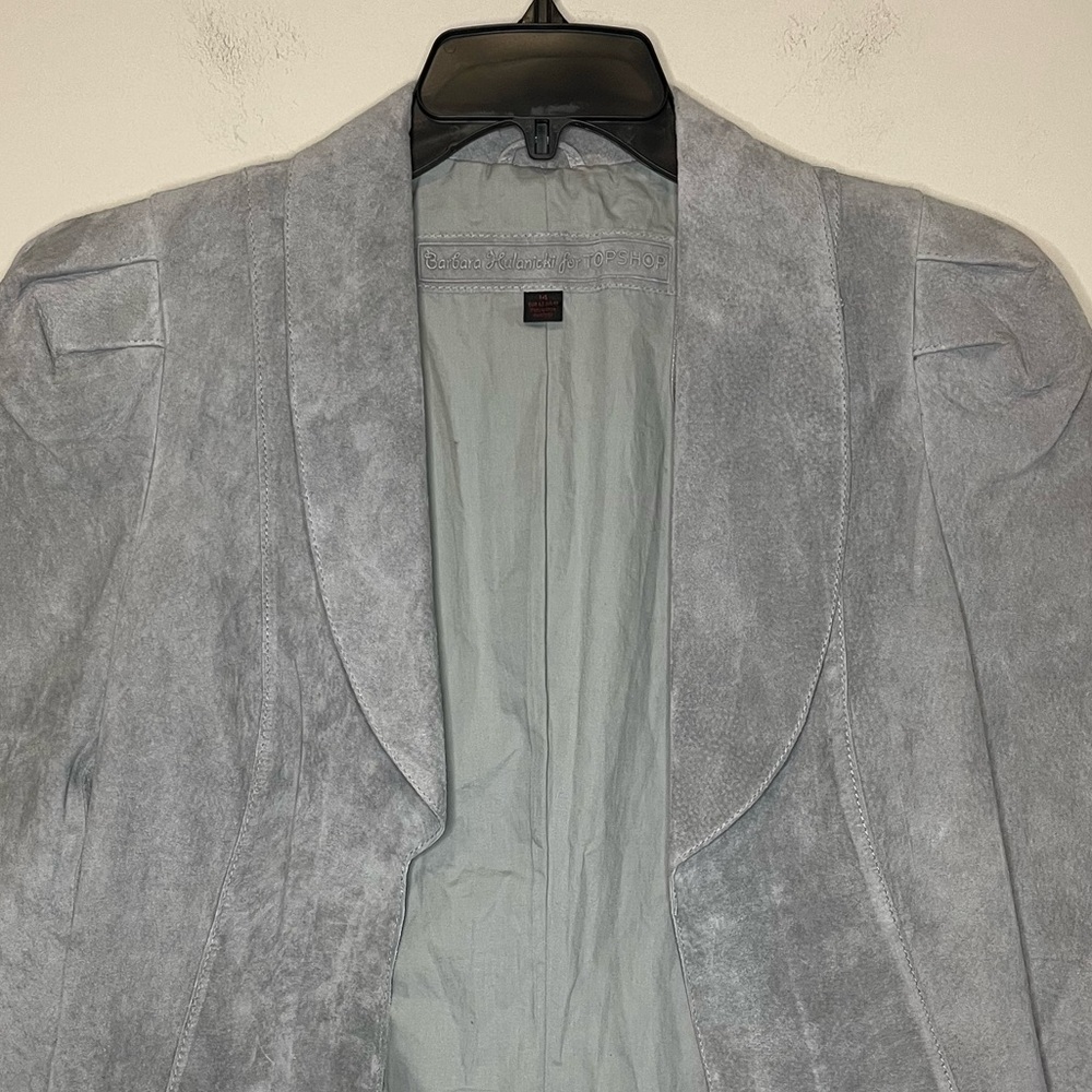 Barbara Hulanicki for Top Shop Suede Cropped Jacket Size Small - Picture 4 of 10